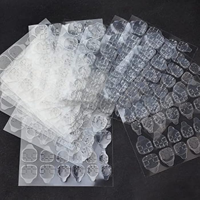 FDSHIP 5 Sheets (120pcs) Double-side Nail Glue Sticker, False Nail Glue Jelly Gel Tape Adhesive Tabs Nail Glue Transparent Flexible Adhesive Fake Nails Tips for Manicure - Image 1